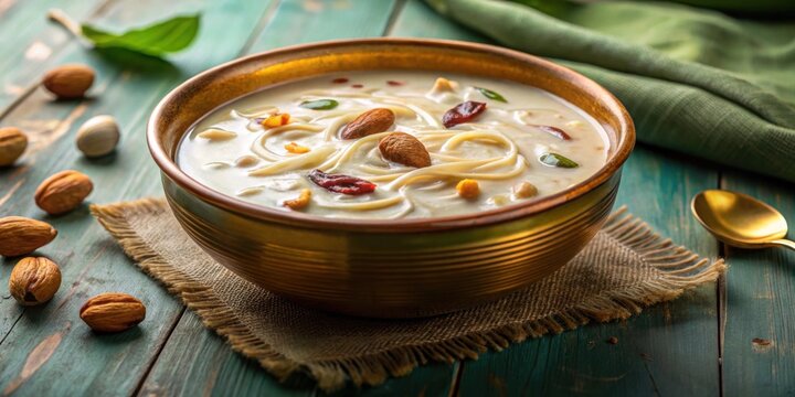 Traditional sweet palada payasam dessert from Kerala, India made with condensed milk and vermicelli , Onam, sadhya, sweet