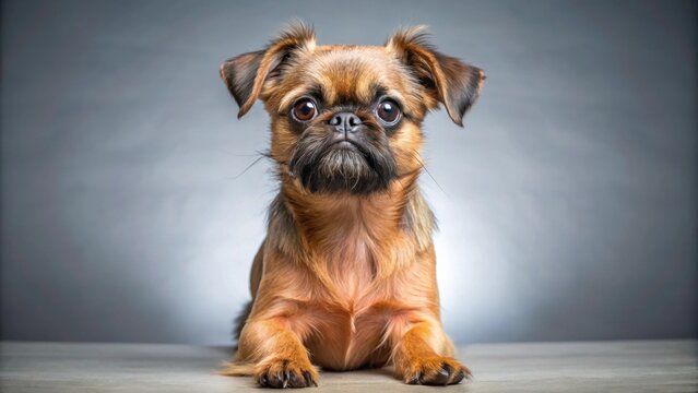 Adorable Puppy Petit Brabancon, a variation of the Brussels Griffon breed, posing for the camera, adorable, puppy, Petit Brabancon