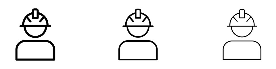 Worker liner icon vector set.