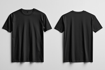 Black Tshirt Mockup Front and Back Isolated created with Generative AI