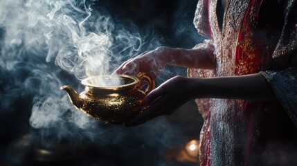 Burning Incense in Ritual Ceremony for Meditation and Spirituality