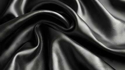 Obraz premium Close-up of Black Wrinkled Leather with Light Reflections
