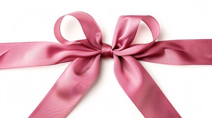 82. High-resolution image of a decorative pink bow, showcasing detailed ribbon textures and a vibrant color, set on a white background for a festive touch
