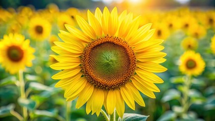 Obraz premium Closeup of a vibrant yellow sunflower against a natural background , Sunflower, closeup, yellow, flower, nature, background, vibrant