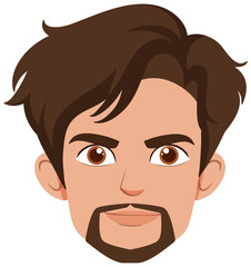 Cartoon Man with Brown Hair