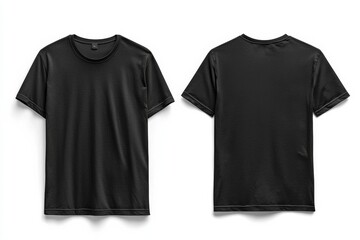 Naklejka premium Black Tshirt Mockup Front and Back Isolated created with Generative AI