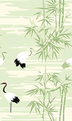 Naklejka premium Chinese-inspired doodle tile seamless patterns in an illustrator graphic style
