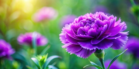 Fototapeta premium Vibrant violet carnation flowers blooming in a garden, violet, carnation, flower, garden, flora, petal, plant, nature