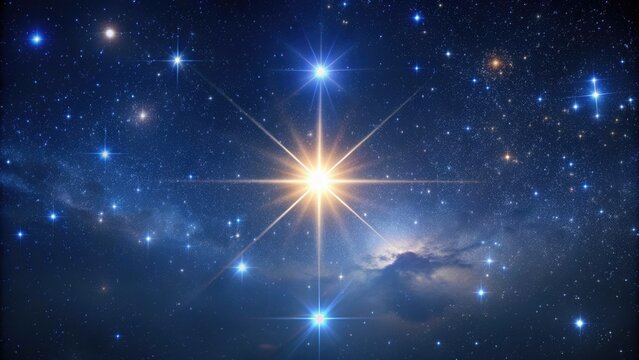 Capella, the brightest star in Auriga constellation, shining in the night sky amongst other stars, Capella