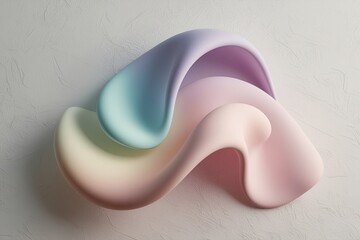 Obraz premium Soft Pastel Gradient Abstract Forms on Textured Canvas in Minimalist Design