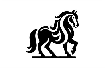 a horse icon of silhouette vector design in white background