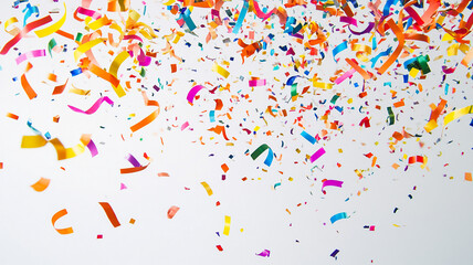 Colorful confetti falling from above during a festive celebration in a cheerful atmosphere