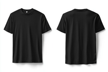 Fototapeta premium Black Tshirt Mockup Front and Back Isolated created with Generative AI