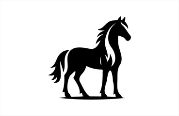 a horse icon of silhouette vector design in white background