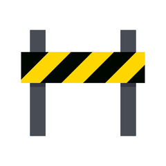 Traffic Barrier, labor and constructions Flat icon set
