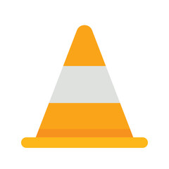 traffic cone, labor and constructions Flat icon set