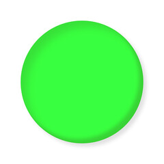 3d green circle button with transparent background