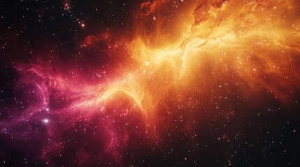 Naklejka premium Cosmic Nebula with Red and Orange Hues