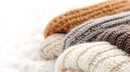 Soft Knitted Wool Fabric Background Texture.