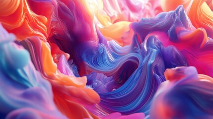 Abstract Swirling Colors in a Fluid Design