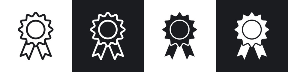 Badge line icon vector illustration set.