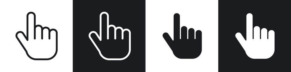 Cursor hand line icon vector illustration set.