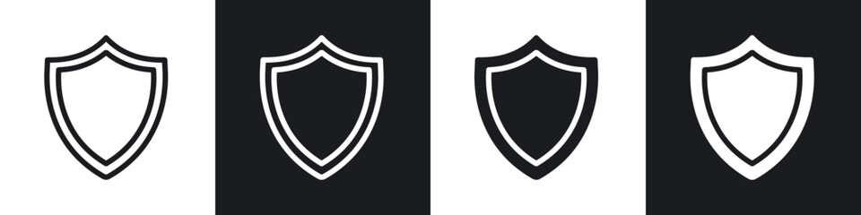 Shield line icon vector illustration set.