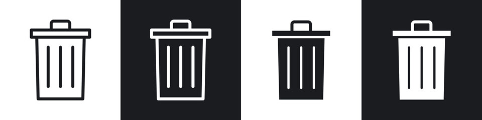 Trash line icon vector illustration set.