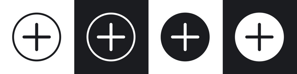 Fototapeta premium User add line icon vector illustration set.