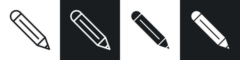 Pencil line icon vector illustration set.
