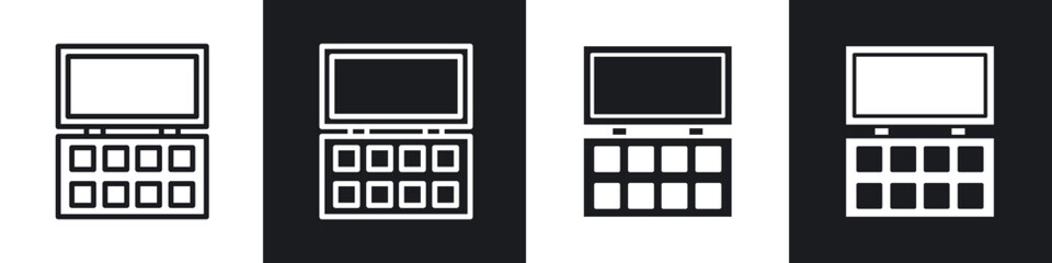 Makeup palette line icon vector illustration set.