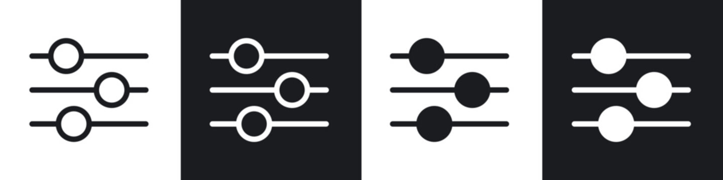 Settings sliders line icon vector illustration set.
