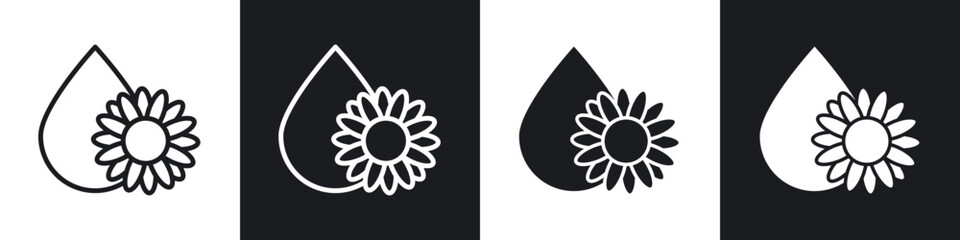 Sunflower oil line icon vector illustration set.