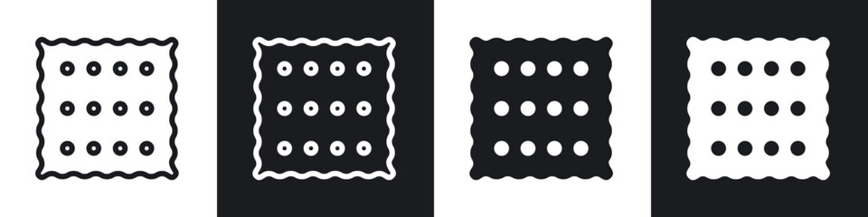 Crackers line icon vector illustration set.