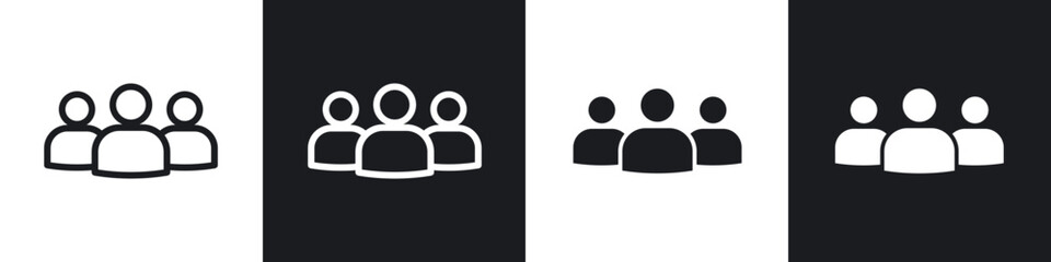 Team line icon vector illustration set.