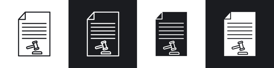 Court decision line icon vector illustration set.