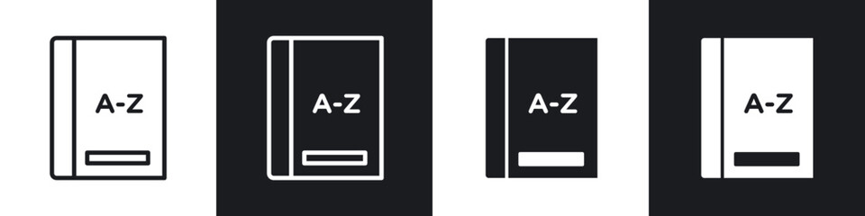 Dictionaries line icon vector illustration set.