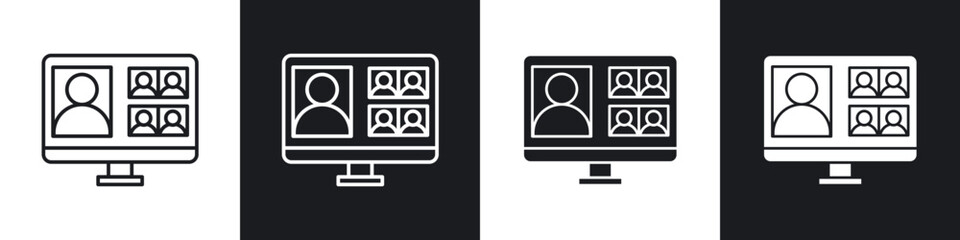 Webinar line icon vector illustration set.