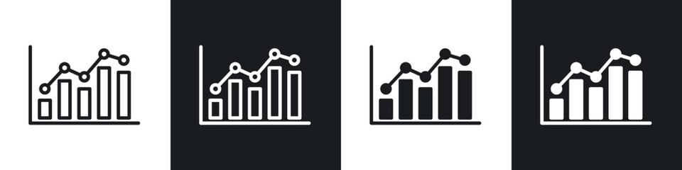 Statistics line icon vector illustration set.