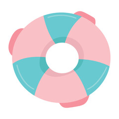 Obraz premium Inflatable pool float swimming ring vector art, lifebuoy ring icon flat illustration, rubber swim ring float aid, summer water and beach theme