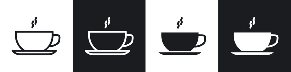 Hot tea line icon vector illustration set.