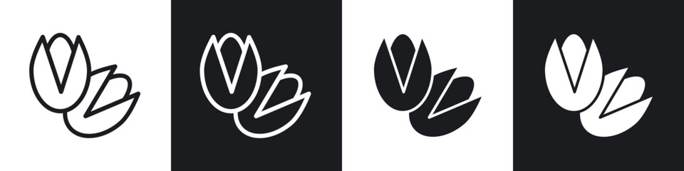 Pistachio line icon vector illustration set.