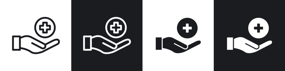 Obraz premium Medical support line icon vector illustration set.