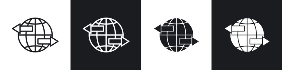 Import export line icon vector illustration set.