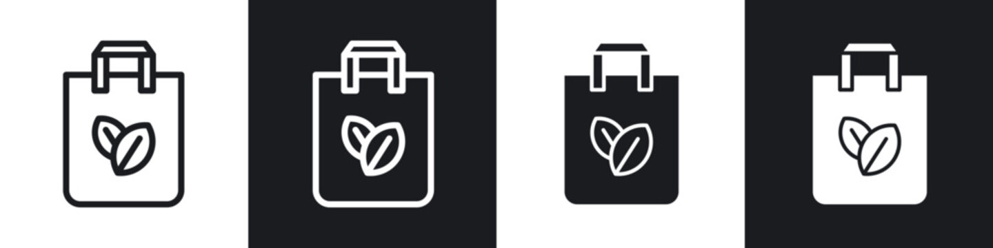 ECO bag line icon vector illustration set.