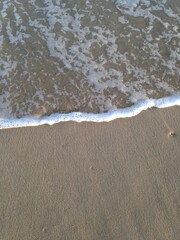 Ocean Shoreline Smooth Sand Sea Foam Wave