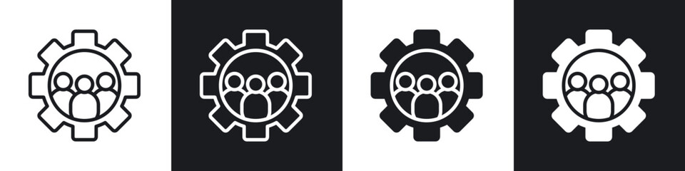 CRM line icon vector illustration set.