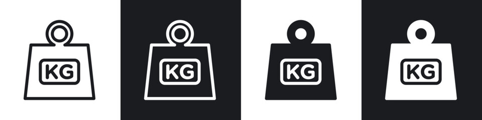 Weight line icon vector illustration set.