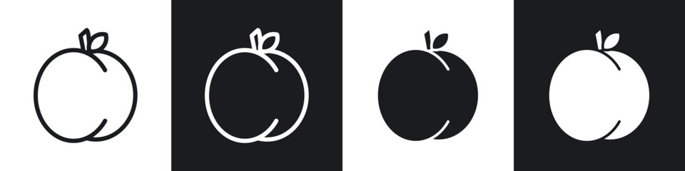 Apricot line icon vector illustration set.