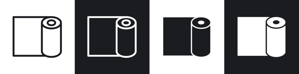 Construction film roll line icon vector illustration set.